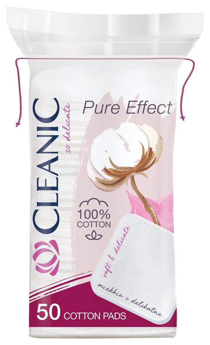 Cleanic Cotton Pads Pure Effect 50PCS Square